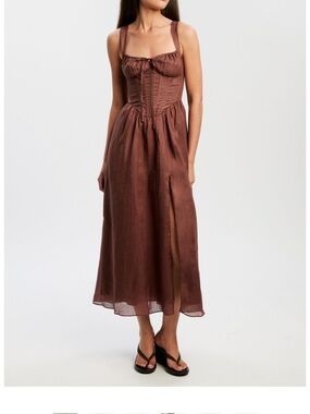 Esra Midi Dress In Chocolate XS
